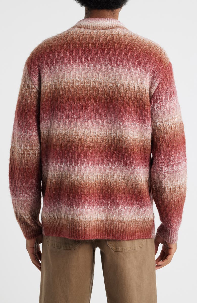 Topman Zip Front Cardigan, Alternate, color, Brown