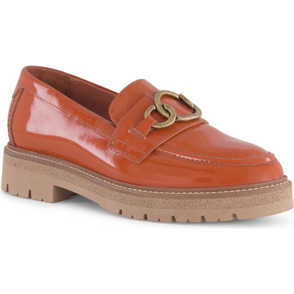Naot Fremont Platform Loafer In Burnt Orange Patent Leather