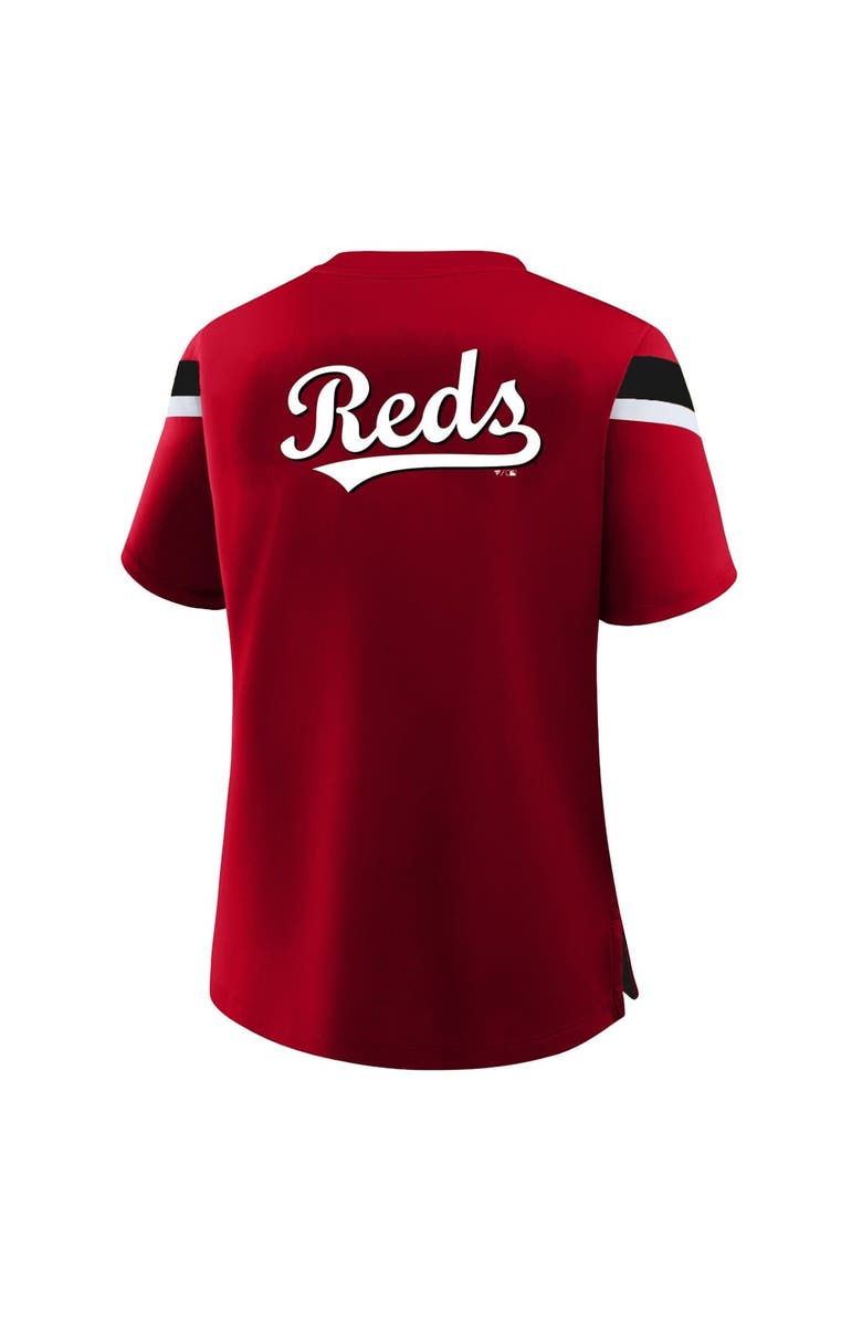 PROFILE Women's Profile  Red Cincinnati Reds Lace-Up T-Shirt, Alternate, color, Red