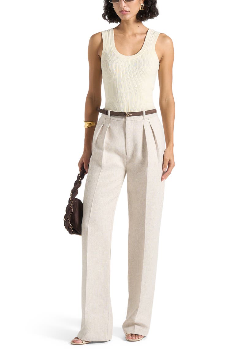 Julie Tailored Twin Pleat Trousers, Alternate, color, Light Beige