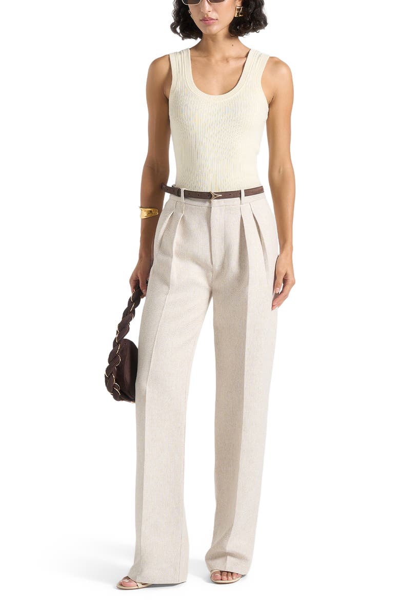 Manière De Voir Julie Tailored Twin Pleat Trousers, Alternate, color, Light Beige