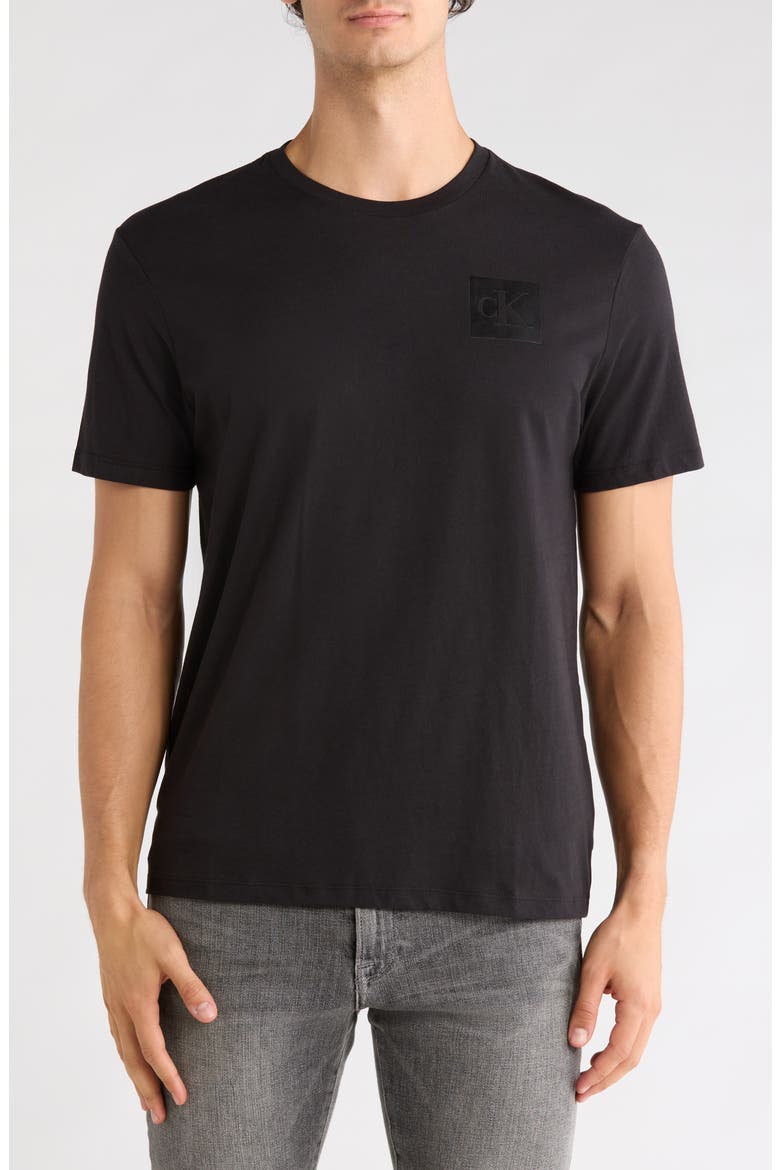 Knockout Monogram Cotton Graphic T-Shirt, Main, color, BLACK