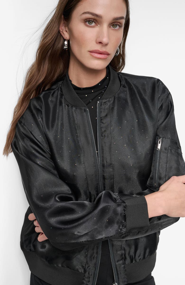 DKNY Oversize Organza Bomber Jacket, Alternate, color,