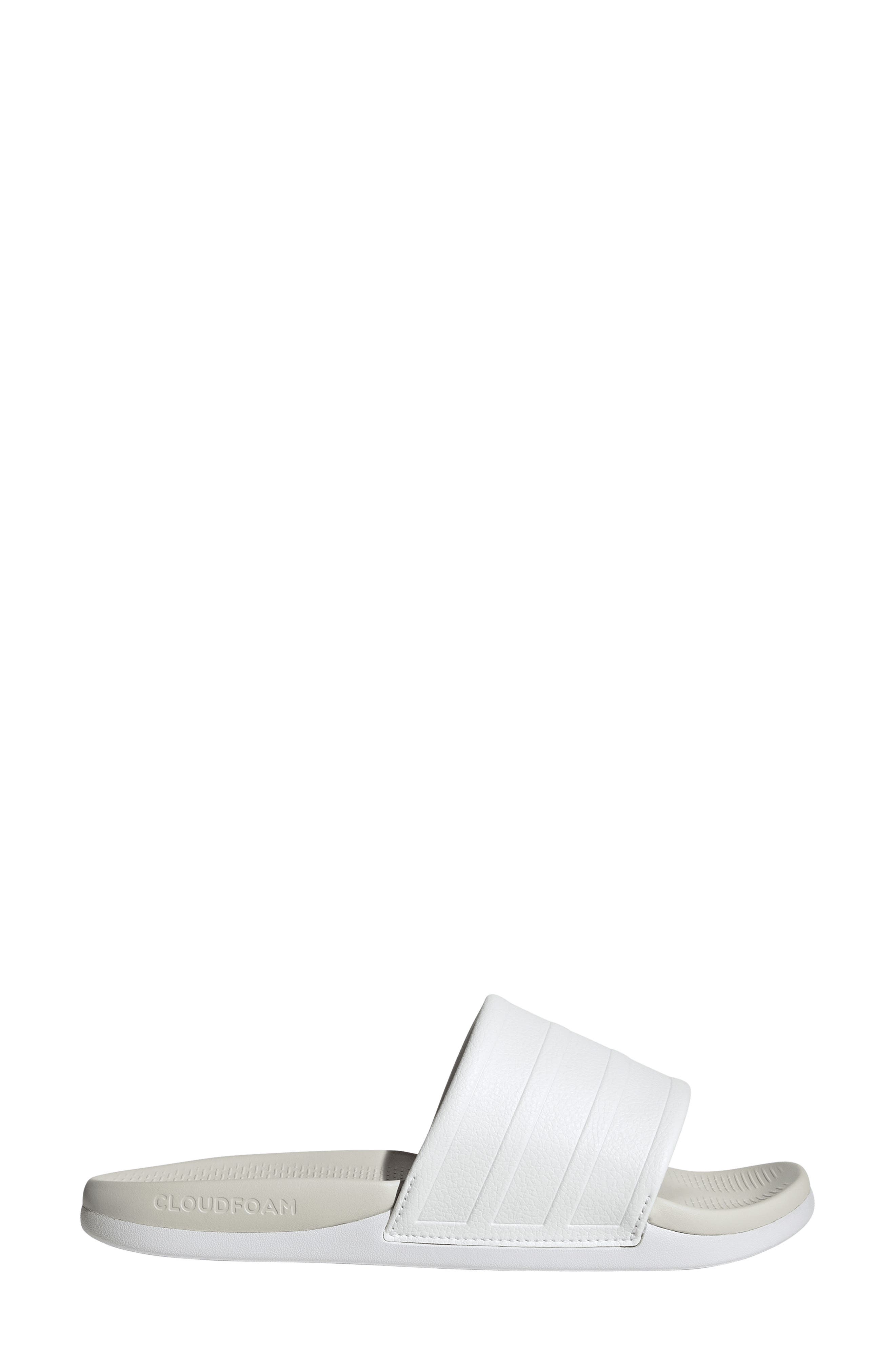 adidas Adilette Comfort 2.0 Slide Sandal, Alternate, color, White/ White/ Crystal White