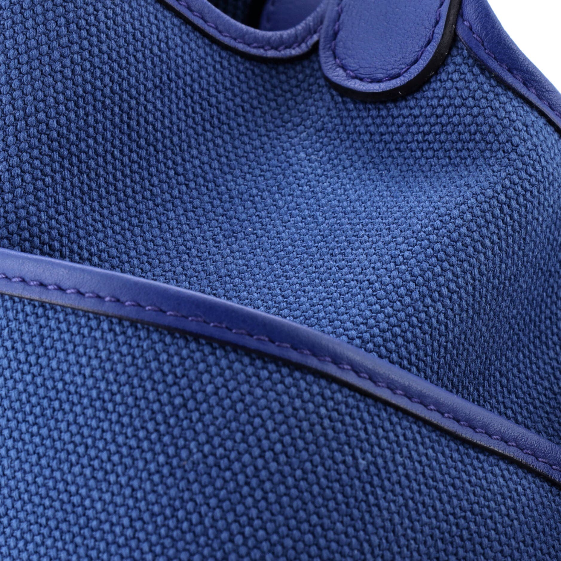 Pre-Owned Hermes Cargo Picotin Lock Bag Canvas and Swift PM, Alternate, color, Bleu France