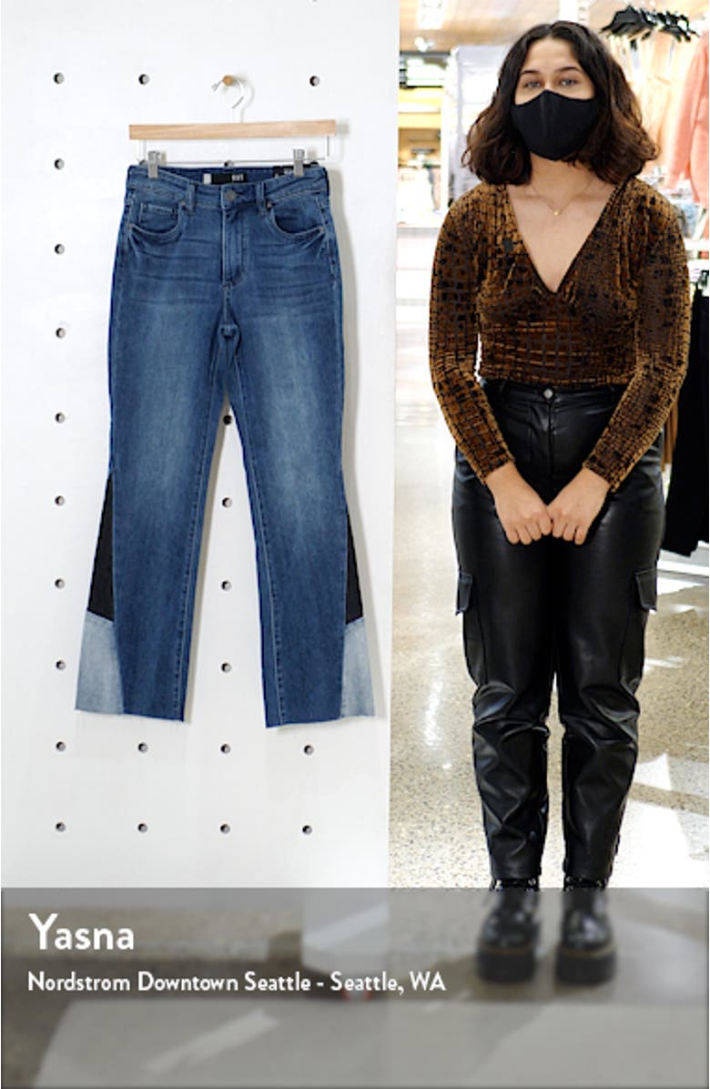 Kelsey High Waist Inset Flare Jeans, sales video thumbnail