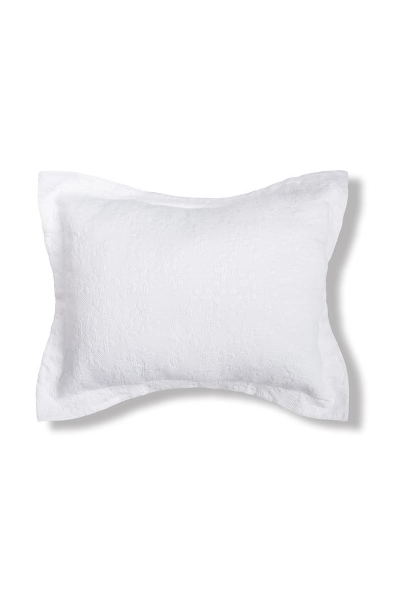 20" x 26" Jardin White Matelasse Cotton Standard Pillow Sham, Main, color, White