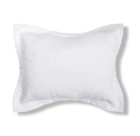 20" x 26" Jardin White Matelasse Cotton Standard Pillow Sham