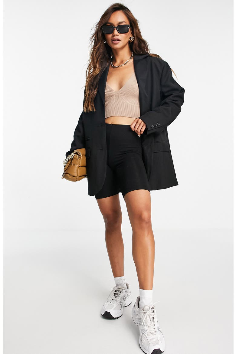 Oversize Single Breasted Blazer, Alternate, color, BLACK