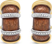 Haus of Brilliance 18K Gold Over Silver 9/10 Cttw Diamonds Huggie Hoop Earrings