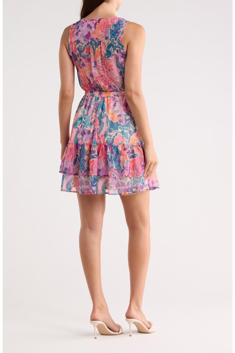 Floral Sleeveless Mesh Minidress, Alternate, color, BLUSH/ TEAL