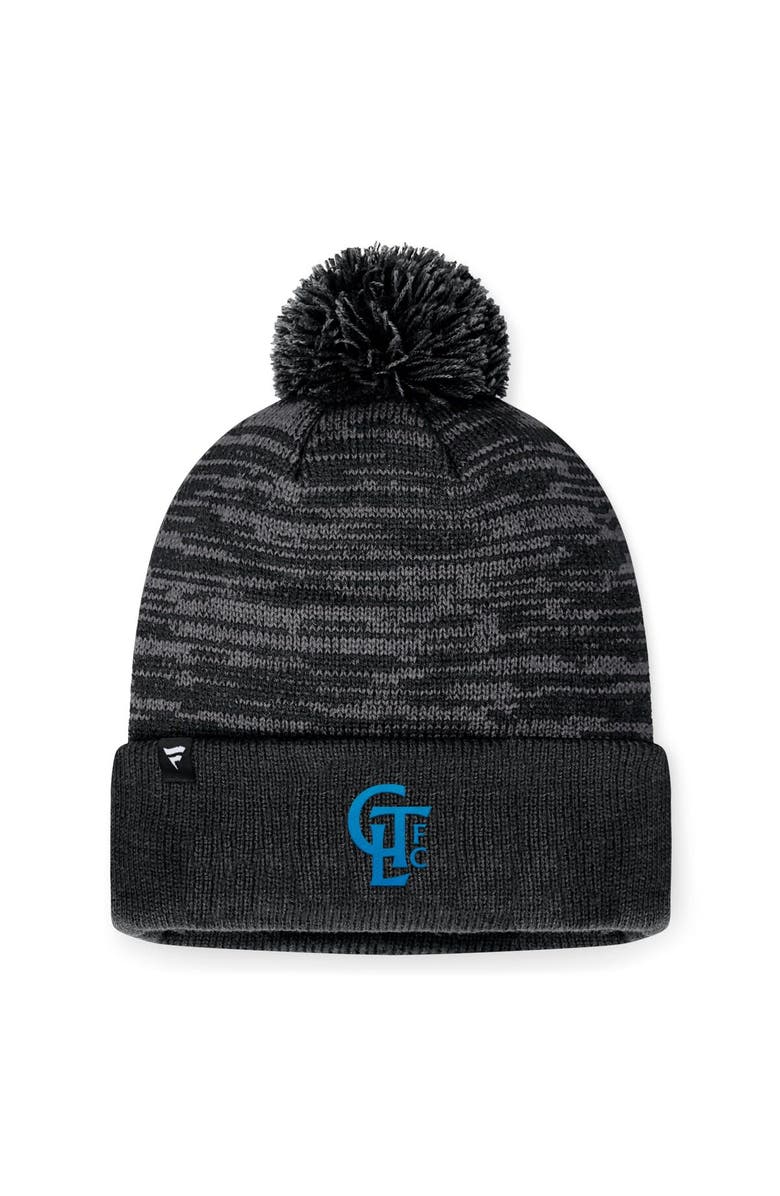 FANATICS Men's Fanatics Branded Heather Charcoal Charlotte FC Low Key Cuffed Knit Hat with Pom, Alternate, color, 