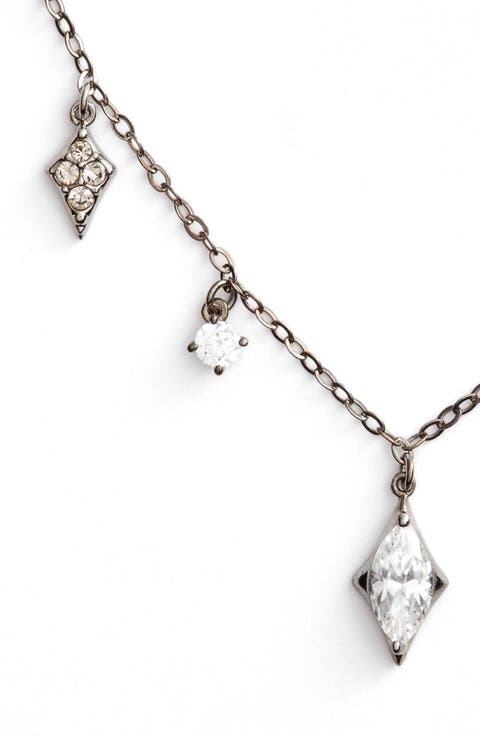 Noel Cubic Zirconia Dangling Choker Necklace