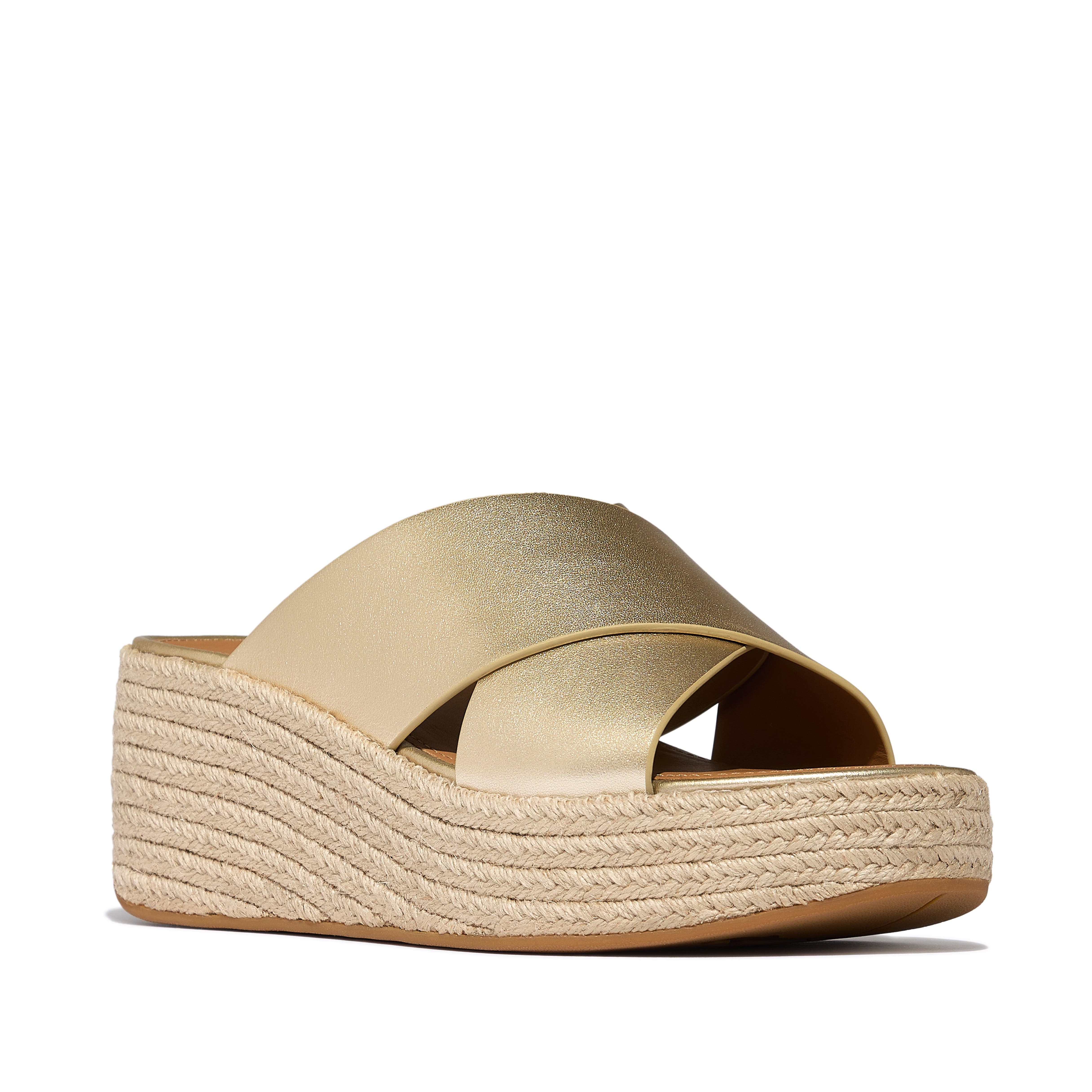 Platfforms Espadrille Slides, Main, color, Platino