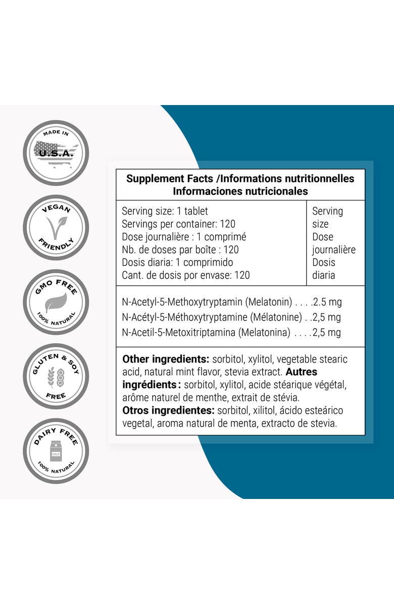 SuperSmart Melatonin 2.5mg, Alternate, color, NO COLOR