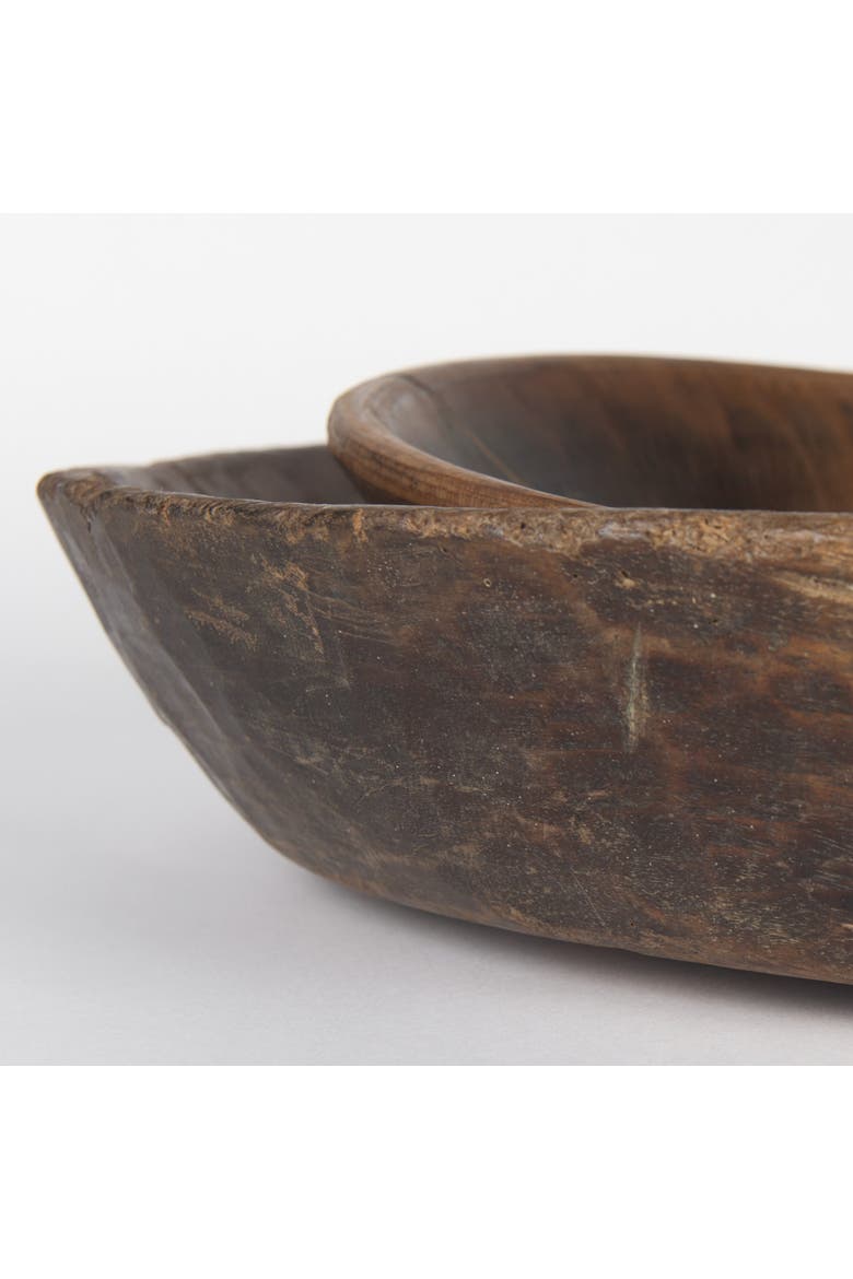 Nikita Set of 2 Reclaimed Wood Bowls, Alternate, color, Brown