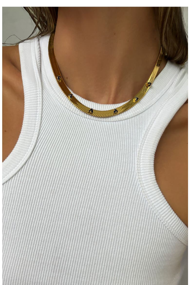 Gemstone Snake Chain Necklace, Alternate, color, SAPPHIRE