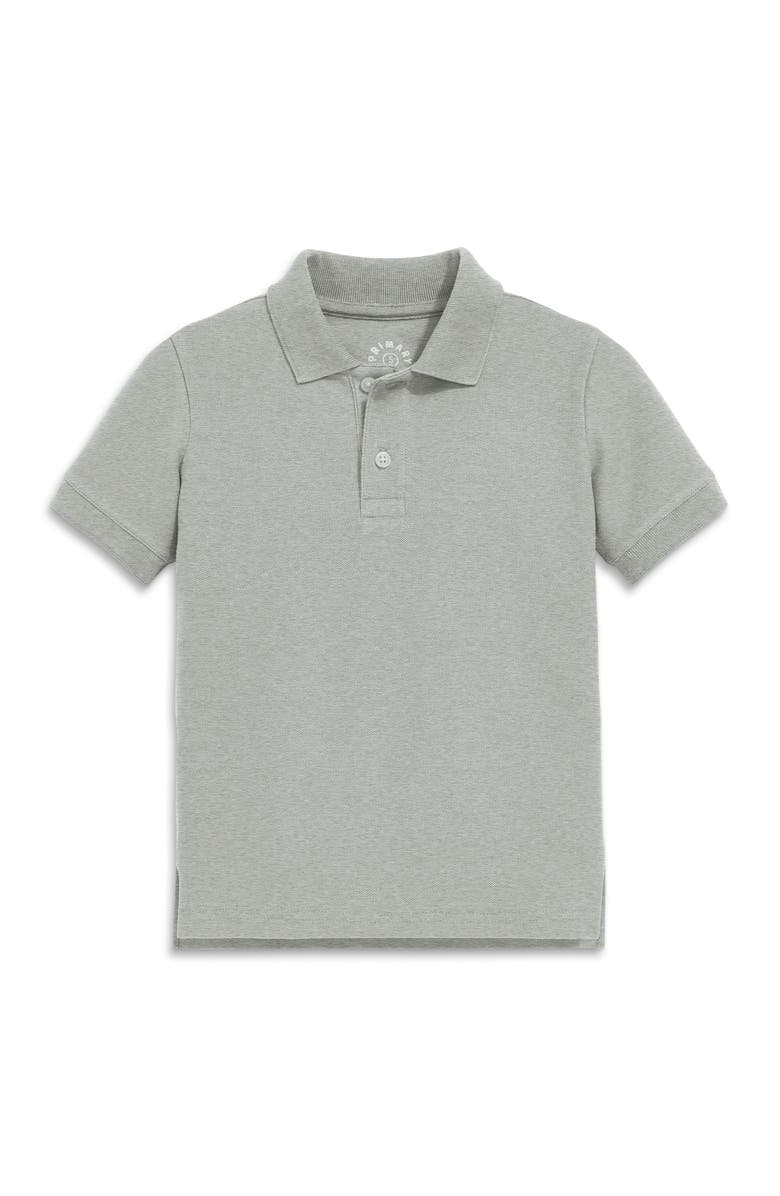 Primary Kids Short Sleeve Pique Polo, Alternate, color, Heather Gray