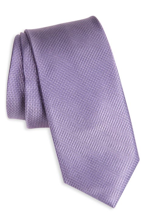 Haskin Textured Solid Silk Tie