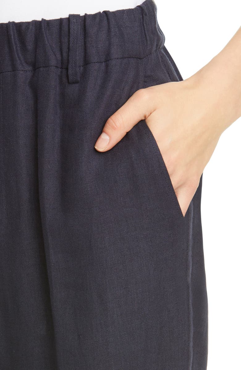 Mansur Gavriel Linen Pull-On Pants, Alternate, color, 