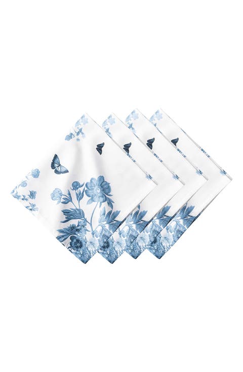 Set of 4 Field of Flowers Cotton Napkins