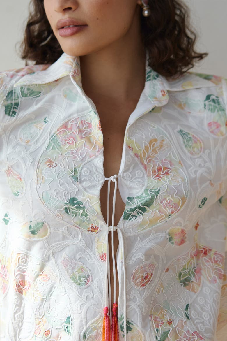 Elan Rania Shirt Dress Embroidered, Alternate, color, Embroidered