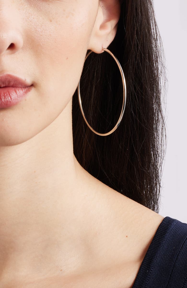 Nordstrom Classic Metal Hoop Earrings, Alternate, color, Rhodium