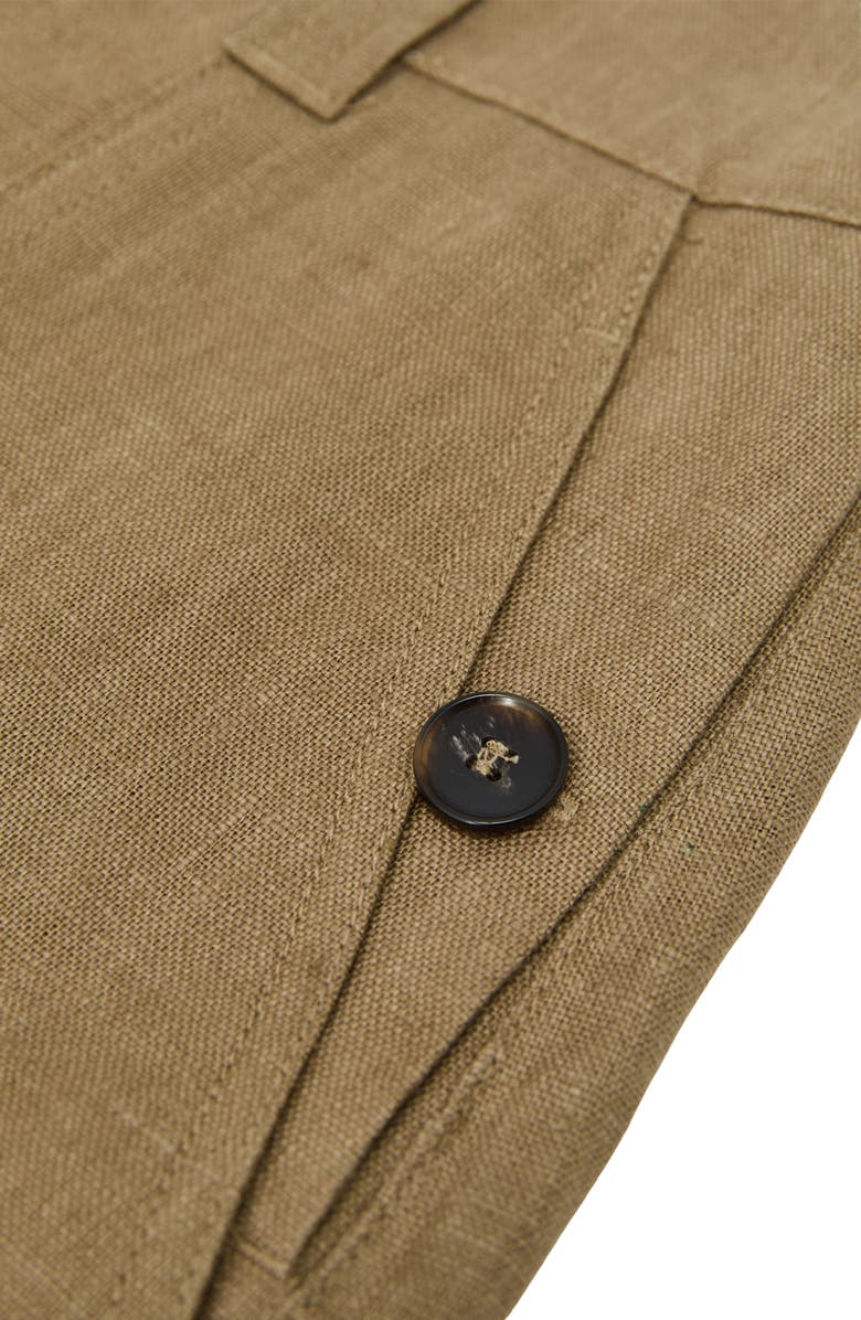 Reiss Ashby Wide Leg Linen Pants, Alternate, color, Light Khaki Gre