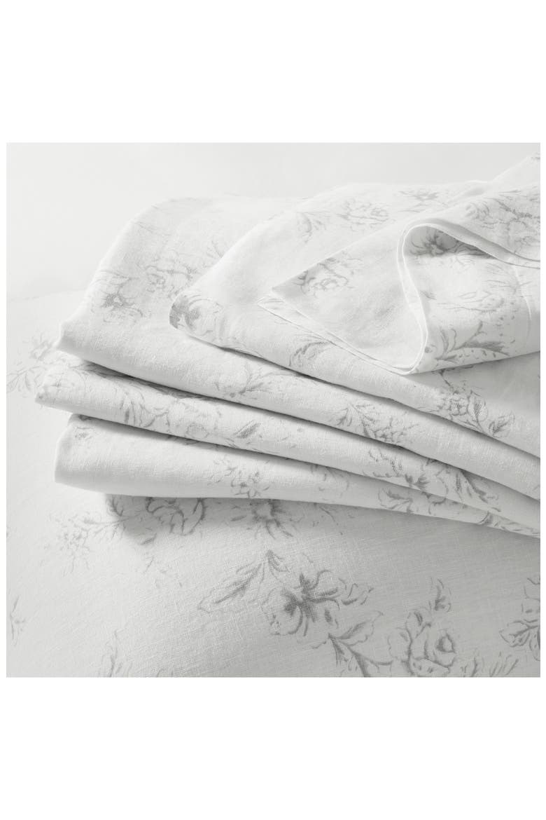 Emilie Linen Flat Sheet, Main, color, CHALK