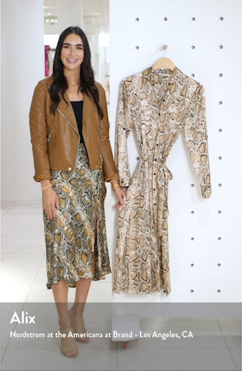BB Dakota Python Print Long Sleeve Shirtdress, sales video thumbnail