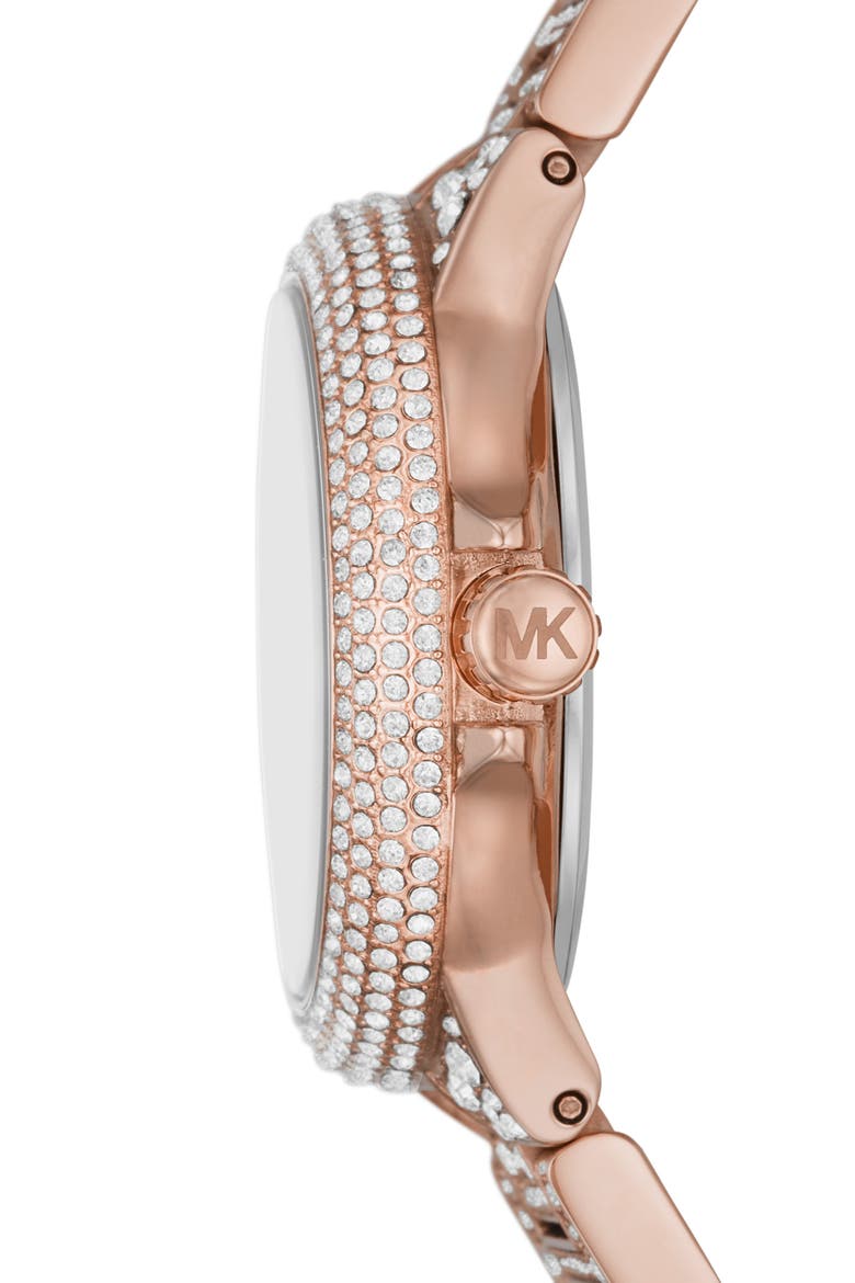 MICHAEL Michael Kors Camille Pavé Multifunction Bracelet Watch, 33mm, Alternate, color, ROSE GOLD