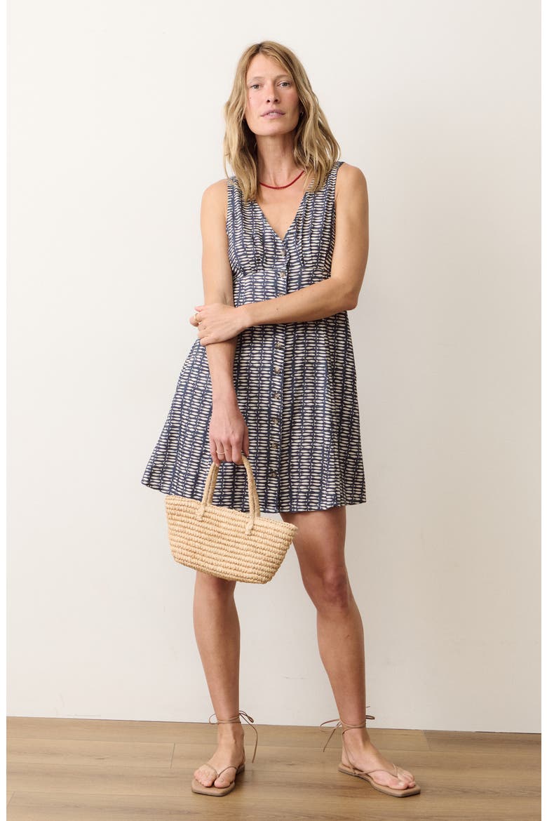 Camila Sleeveless Hemp Blend Minidress, Alternate, color, SARDINA PRINT
