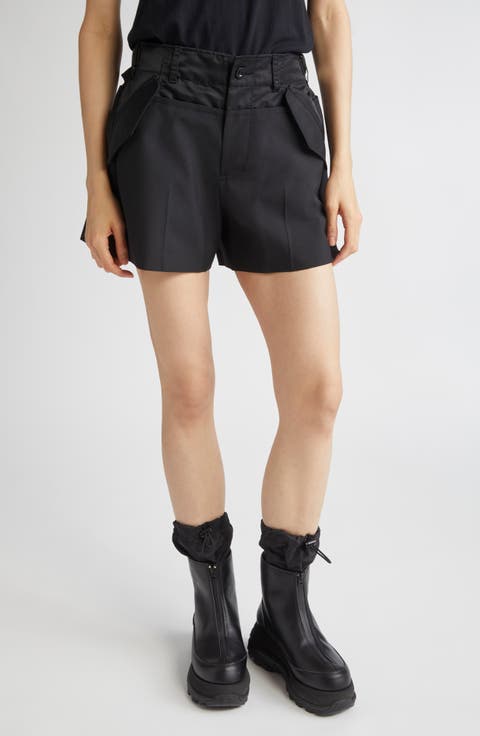 【関税込み】sacai CANVAS SHORTS SACAI Straight-Leg Belted Nylon-Twill Cargo Shorts for Men