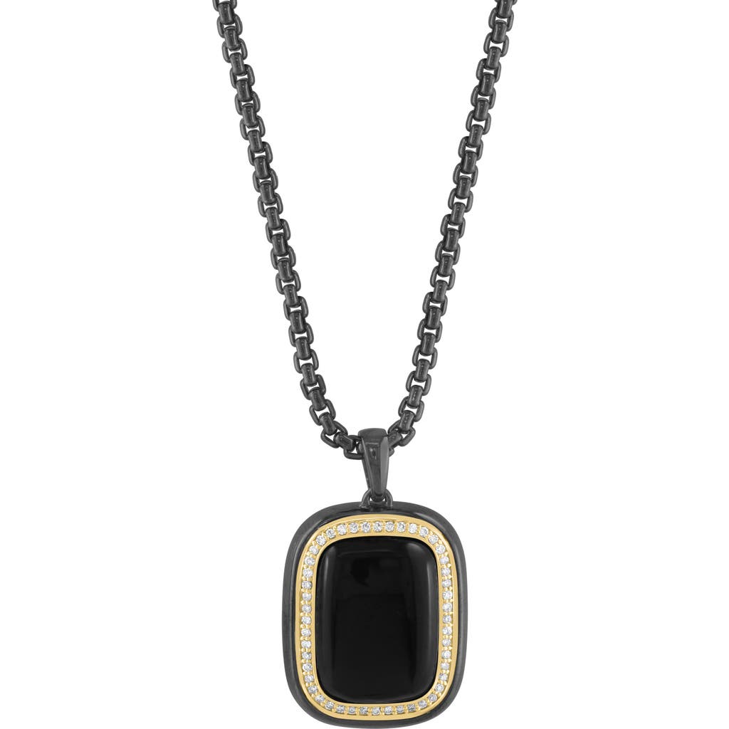Effy Onyx & Diamond Pendant Necklace In Black