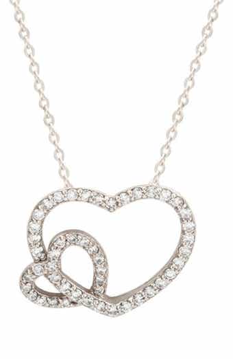 SUZY LEVIAN DIAMONDS Diamond Interlocking Heart Pendant Necklace