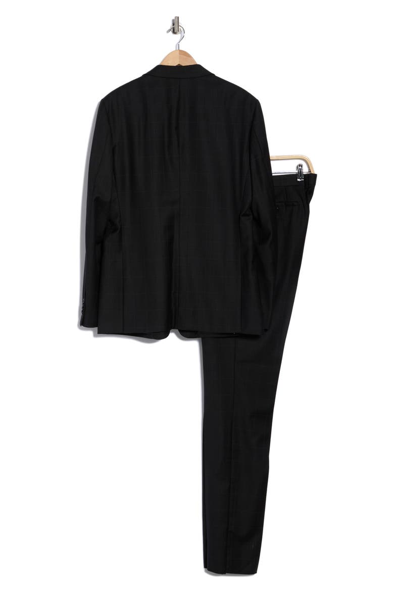 Windowpane Wool Suit, Alternate, color, BLACK