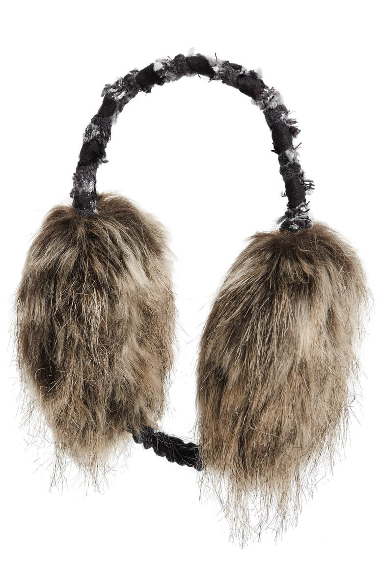 Grace Hats Faux Fur Earmuffs, Main, color,