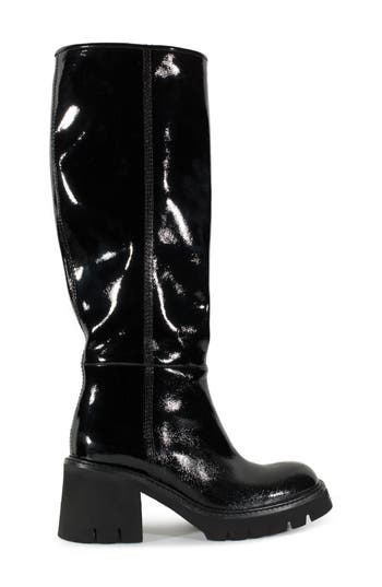 Pedro Garcia Zorion Patent Knee High Boot In Black