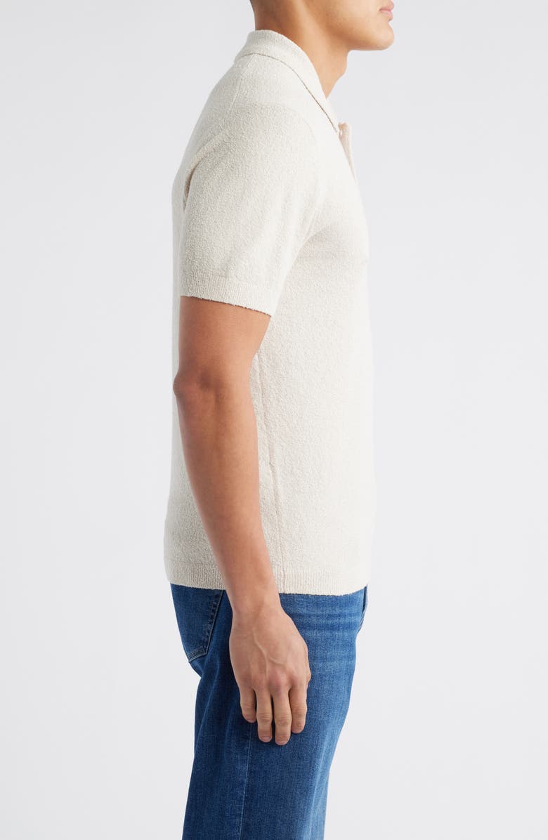 Nordstrom Short Sleeve Bouclé Polo Sweater, Alternate, color, Beige Pumice