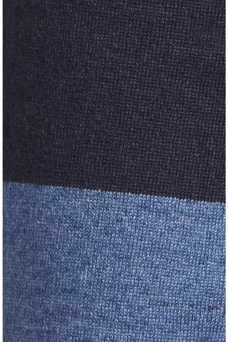 Daisy Intarsia Check Linen Blend Wide Leg Pants, Alternate, color, DENIM