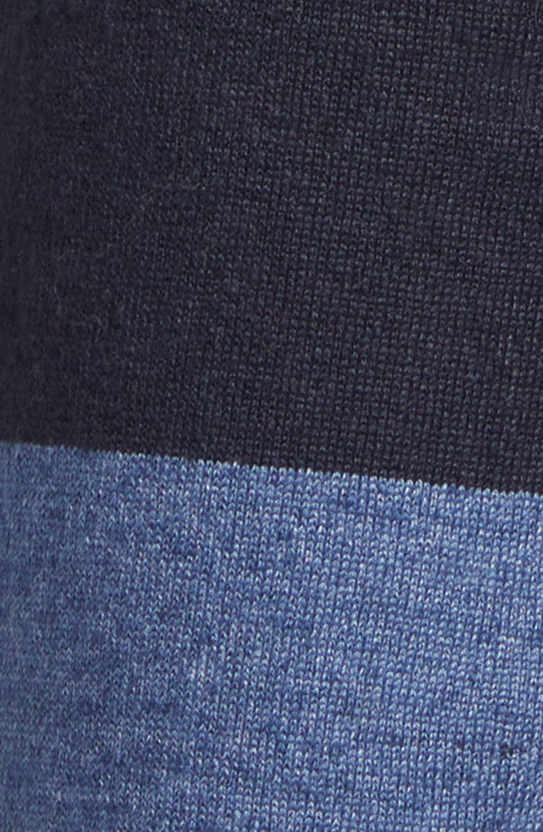 YanYan Daisy Intarsia Check Linen Blend Wide Leg Pants, Alternate, color, Denim