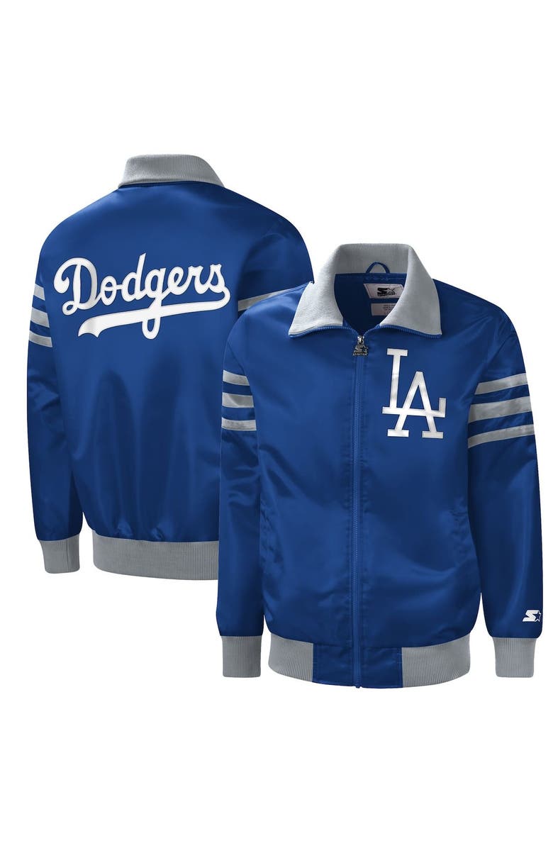 STARTER Men's Starter Royal Los Angeles Dodgers The Captain III Full-Zip Varsity Jacket, Main, color,