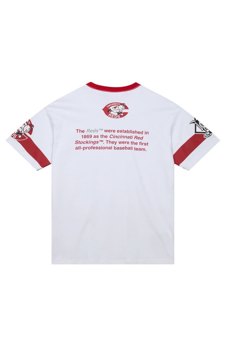 Mitchell & Ness Men's Mitchell & Ness White Cincinnati Reds Cooperstown Collection Team Origins Premium T-Shirt, Alternate, color, 