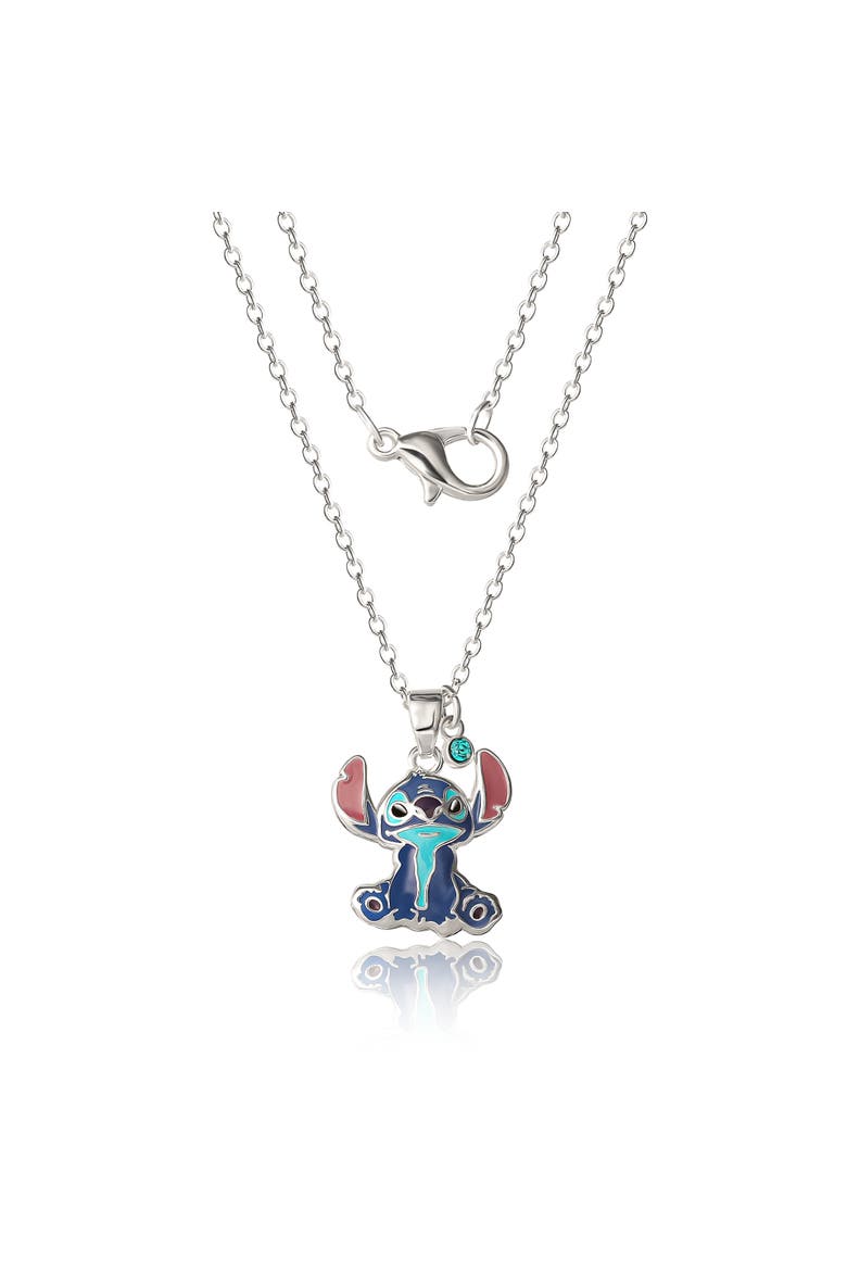 Blue Crystal Sitting Stitch Pendant, Alternate, color, Blue, silver