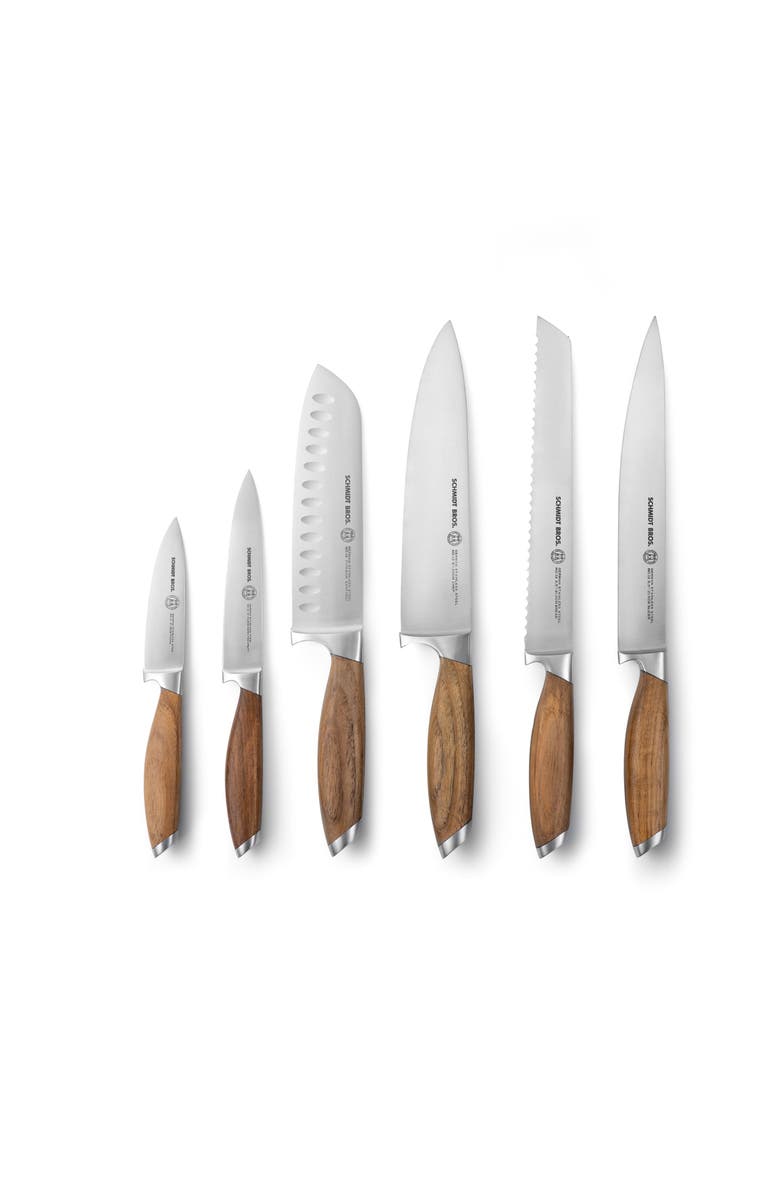 Schmidt Brothers Cutlery Bonded Teak 7-Piece Knife Block Set, Alternate, color, Brown