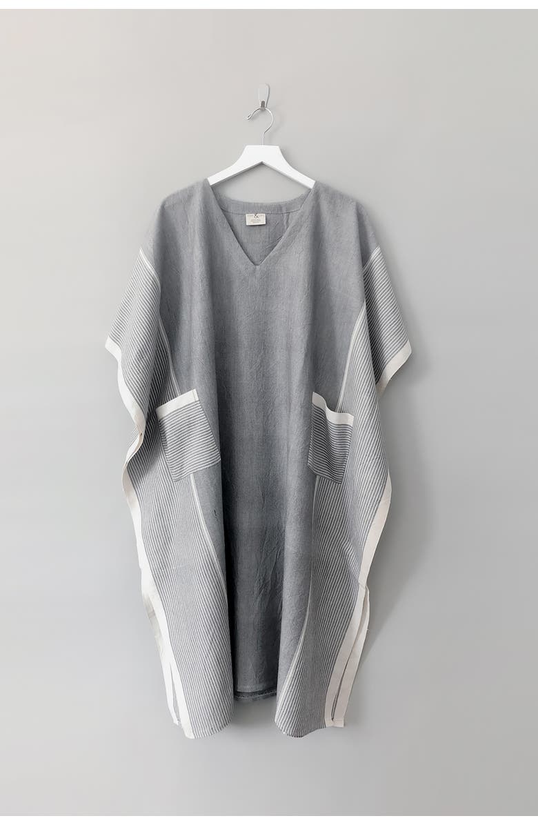 Home & Loft Grey Stripe Tribeca V-Neck Kaftan, Main, color, Grey Stripe