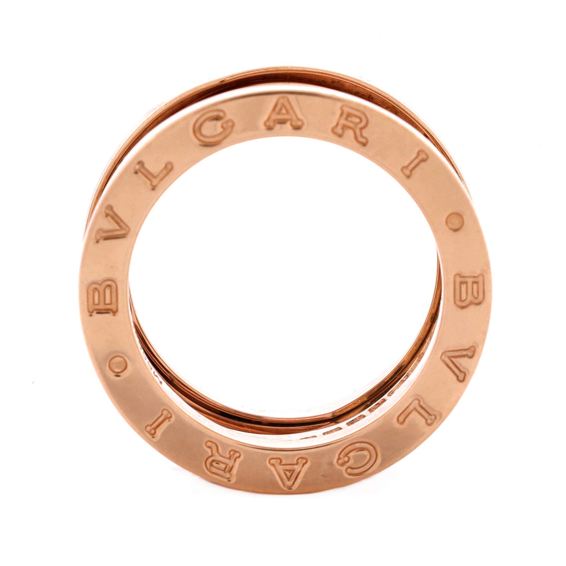 B.Zero1 Design Legend Zaha Hadid Three Band Ring 18K Rose Gold with Diamonds, Alternate, color, Metallic Gold