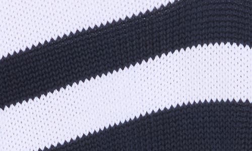 Splendid Stripe Cotton Polo Sweater In Navy Stripe