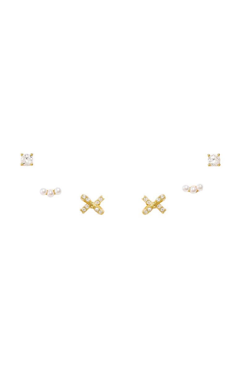 BY ADINA EDEN Pearls & More Stud Earring Combo Set, Main, color,