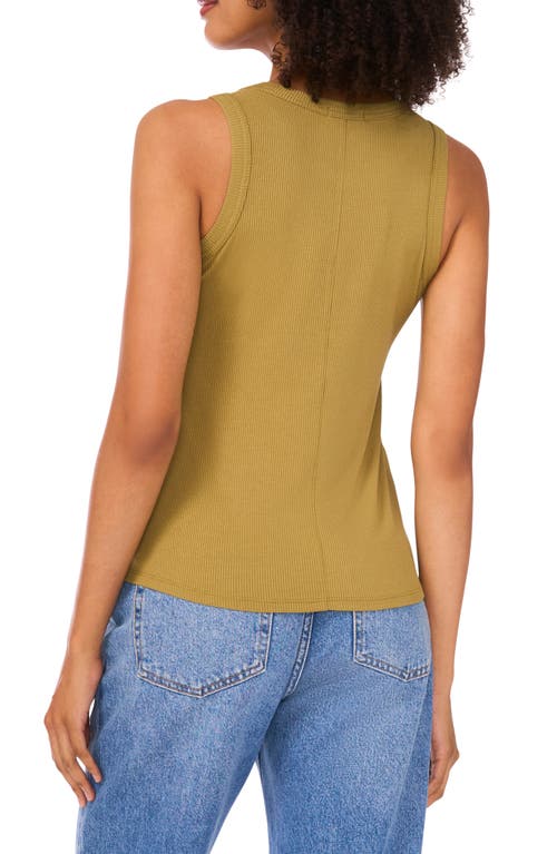 Halogen ® Fitted Ribbed Tank Top In Green